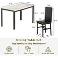 thumbnail image 5 of Recaceik 5 Piece Dining Room Furniture Table Set，30.1” H Faux Marble Tabletop and 4 PU Leather Chairs, 5 of 5