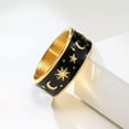 thumbnail image 3 of K-KED Mens Womens Sun And Moon Star Ring Band Stainless Steel Size 6-12-6-Gold, 3 of 6