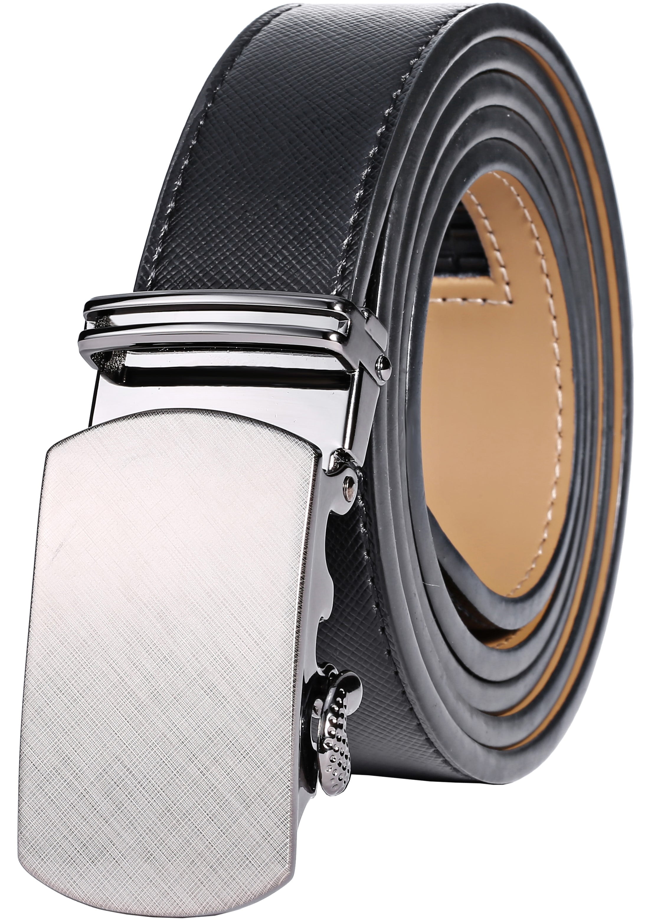 Hi-Tie Men Dress Black Leather Ratchet Belt With Automatic Buckle Gift Box. Hi-Tie Men Dress Black Leather Ratchet Belt With Automatic Buckle Gift Box.