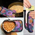 thumbnail image 5 of Yayeee Oven Mitts and Pot Holder Set of 2 Heat Resistant Kitchen Gloves Baking Hot Pad, Light Purple Flowers, 5 of 5