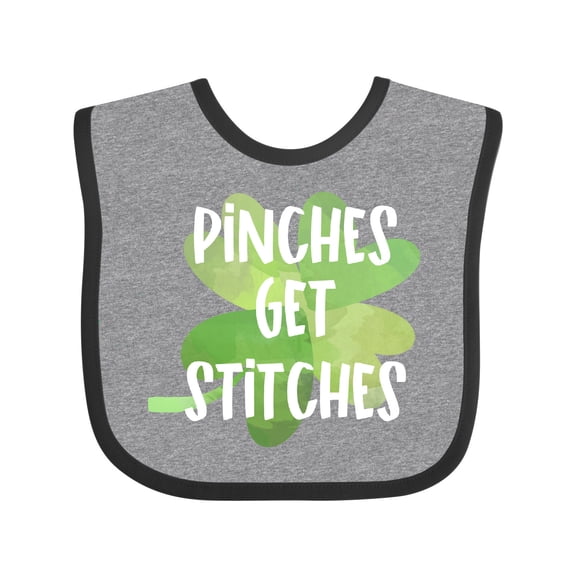 Inktastic St. Patrick's Day Pinches Get Stitches Boys or Girls Baby Bib