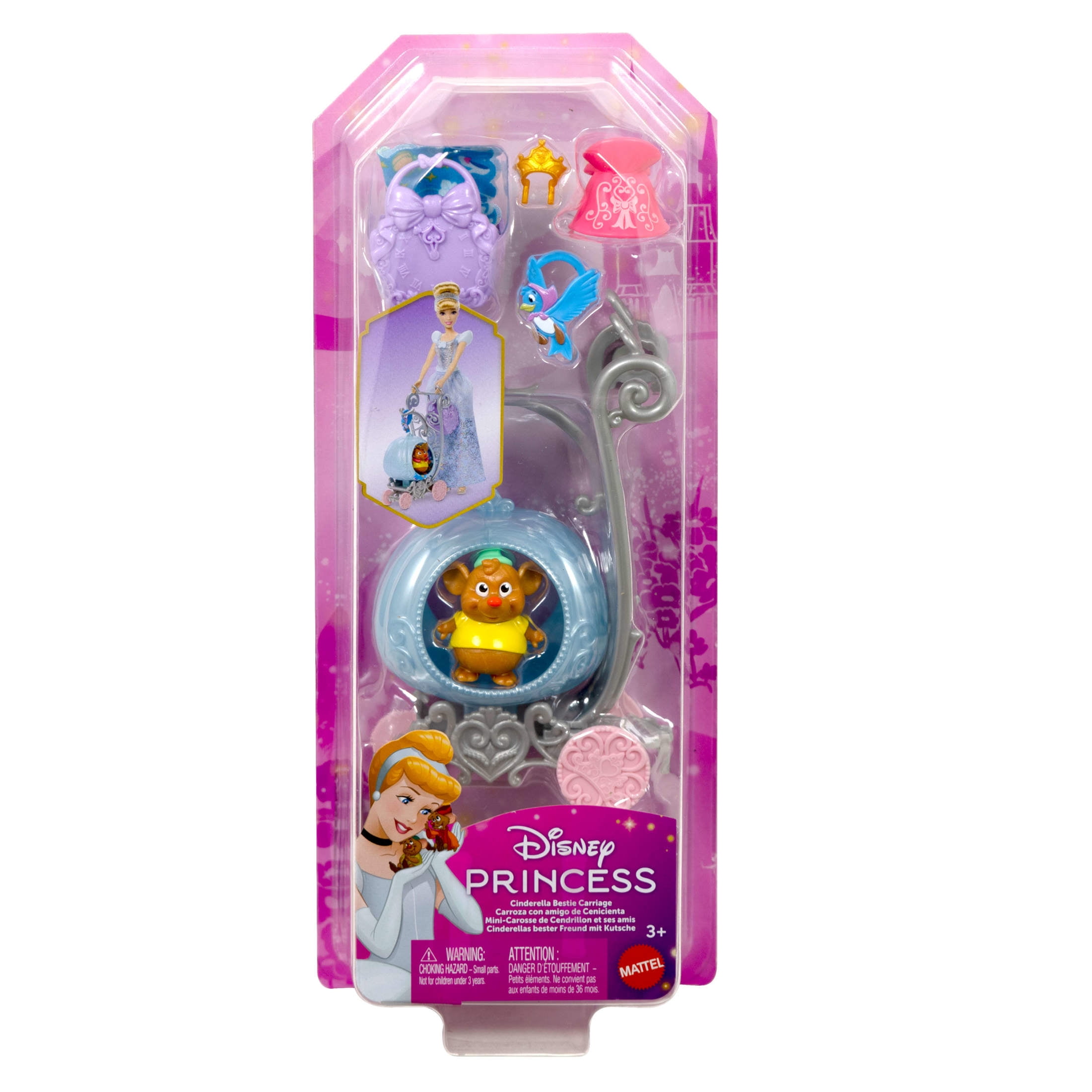 Disney Princess Animal Friend Carriages with 5 Accessories, Fashion Doll Size, Inspired by Movies