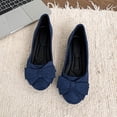 thumbnail image 5 of Xfvqtps Womens Summer Dress Flats Comfortable Round Toe Bowknot Ballet Shoes for Woman Soft Suede Driving Flats Blue, 5 of 9