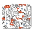 thumbnail image 1 of SIDONKU Colorful Pattern of Little Fox and Birds in Forest Red Mousepad Mouse Pad Mouse Mat 9x10 inch, 1 of 1
