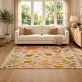 thumbnail image 2 of Gelasgo Bee and Flower Velvet Area Rug, Floral Botanical Decorative Carpet, Soft Indoor Floor Mat for Bedroom Living Room Nursery Kids Room Office Home Decor, 2 of 5