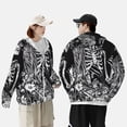 thumbnail image 4 of Balery Gothic Skull Floral Art Sudadera ligera de manga larga con capucha y protección solar UPF 50+ para hombre y mujer, ideal para pesca y running-X-Large, 4 of 7