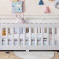 thumbnail image 5 of UHOMEPRO Twin Size Montessori Floor Bed with Door, Safety Guardrails & 7 Removable Slats, Low Profile Wood Floor Bed Frame for Kids, No Box Spring Needed, White, 5 of 9