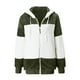 thumbnail image 4 of Gibobby Chamarras para mujer, Moda Mujer Invierno Abrigo de Felpa Empalme con Capucha Manga Larga Bolsillo con Cremallera cálida Chaqueta Suave(AG,M), 4 of 5