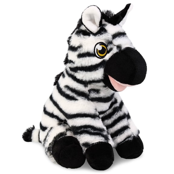 DolliBu Zebra Eco-Friendly Stuffed Animal – Soft Huggable Zebra, Adorable Playtime Zebra Plush Toy, Cute Safari Cuddle Gifts, Super Soft Plush Doll Animal Toy for Kids and Adults – 9 Inches