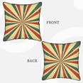 thumbnail image 4 of DouZhe Velours Décoratif Coussin Couvre Lot de 2, Doux Carré Cushion Cover avec Fermeture Éclair Invisible Lignes Rétro Sunburst Impression, 18" X 18", 4 of 6