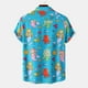 thumbnail image 4 of Hombres Casual Botones Playa Sin posicionamiento Estampado floral Turndown Camisa de manga corta Blusa Pompotops oipoqjl49208, 4 of 9