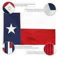 thumbnail image 2 of Premium Texas State Flag 5x8 Outdoor, with Embroidered Stars/Sewn Stripes/4 Stitch Hemming, Heavy Duty 213D Nylon Strongest Longest Lasting - Vibrant Print Waterproof, 2 of 9