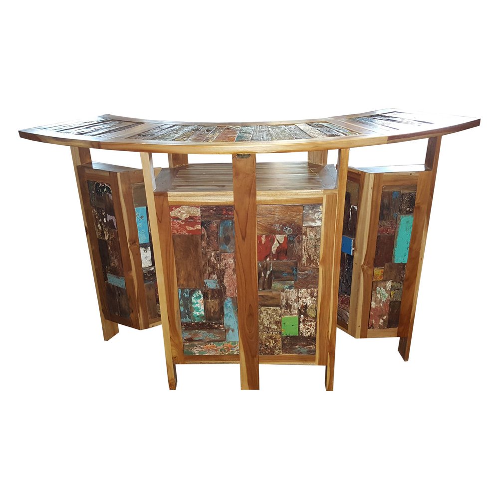 Chic Teak Folding Indoor / Outdoor Bar Made From Recycled Teak Wood