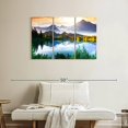 thumbnail image 2 of Elephant Stock Mountain And Lake Sunrise Wall Art - Horizontal Multi Panel Canvas - Living Room Wall Decor - Wellness Multi Panel - Yellow And Brown Decor - 38" x 24", 2 of 4