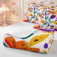 thumbnail image 4 of Manfei Colorful Flowers Quilt Full 3-Piece,Watercolor Floral Leaves Full Bedspread Sets,1 Coverlet and 2 Pillowcases, 4 of 7