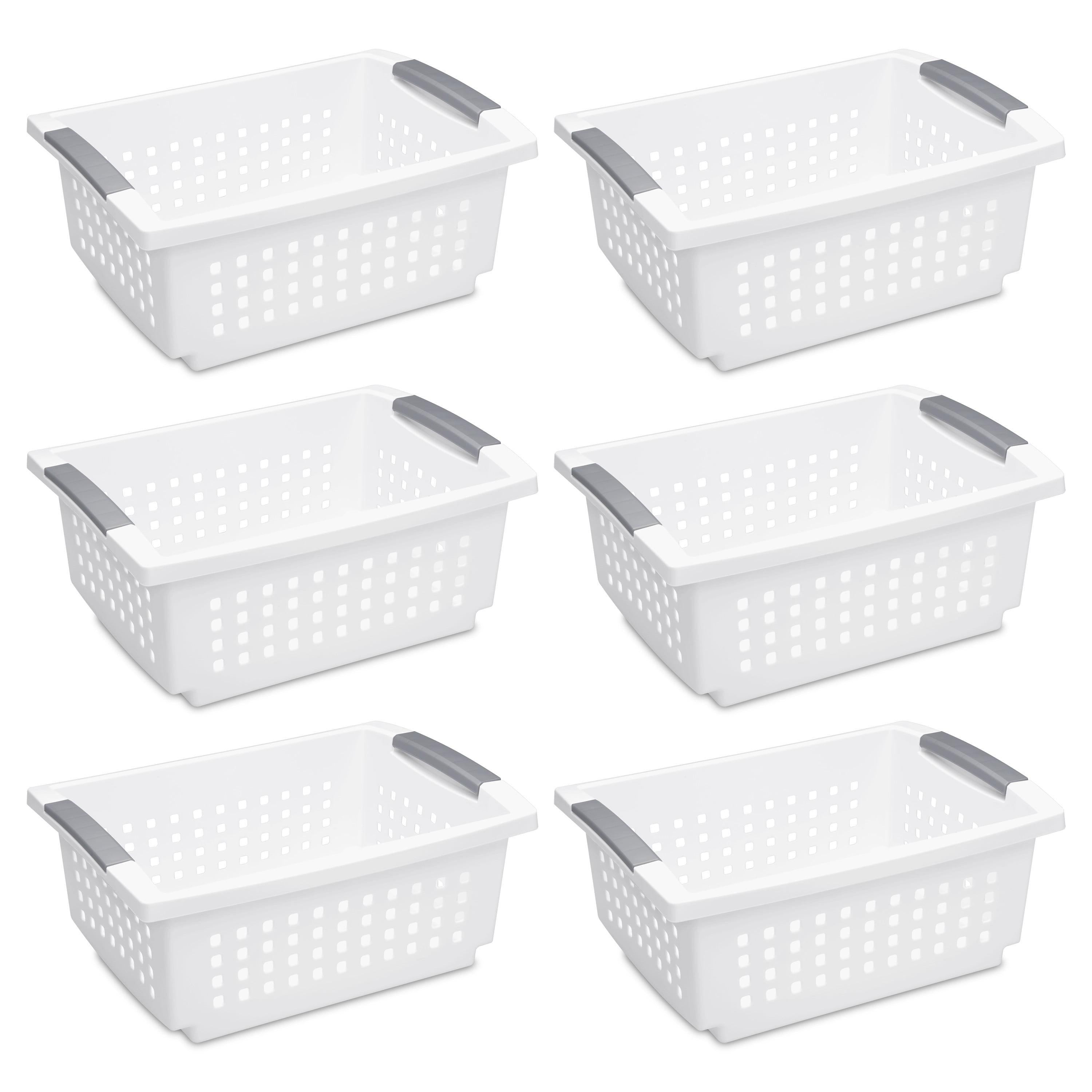 Sterilite Medium Stacking Basket White,