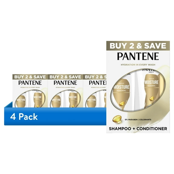 (4 pack) Pantene Pro-V Daily Moisture Renewal Shampoo and Conditioner Set