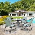 thumbnail image 2 of Pellebant Green 5 Piece Outdoor Patio Dining Set with Umbrella Hole(4 Chairs & 1 Table), 2 of 7