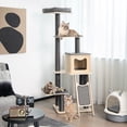 thumbnail image 2 of Gymax 69 in Modern Wood Cat Tree 5-Tier Tall Cat Tower w/ Washable Cushions, 2 of 10