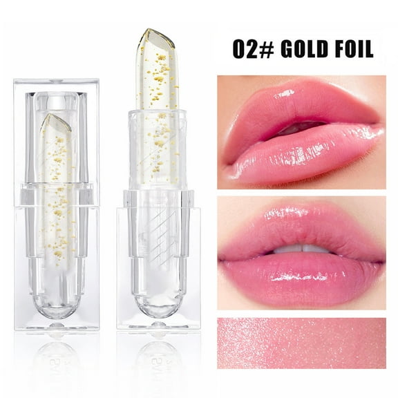 Gold Lipstick, Moisturizing Lipstick, Long-Lasting Waterproof Lip Makeup, Deep Hydration, Activated Color Technology, Fine Glitter, Floral Embedded, Softening and Nourishing formula