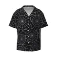 thumbnail image 3 of Goofa Spider Web Black Printed Men's Casual Short-sleeved Shirt,Lightweight Breathable Button-down,Summer Casual men's top,Versatile Fashion shirt-Medium, 3 of 7