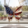 thumbnail image 5 of 4th of July Patriotic Butterfly Suncatcher, Acrylic Stained Glass Style Window Hanger, Red White Blue American Flag Decor for Independence Day-7.8In, 5 of 6