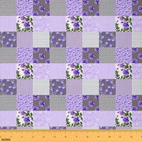 Castle Fairy Purple Flower Fabric by the Yard 5 Yards,Bohemian Paisley Fabric for Sewing,Geometric Plaid Home Decor Fabric by the Yard,Breathable Home Decor