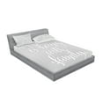 thumbnail image 2 of Ambesonne Grey and White Fitted Sheet & Pillow Sham Set, Positive Family, Queen, Pale Grey White, 2 of 2