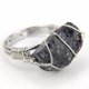 thumbnail image 1 of Xiao Hua Anillo natural hecho a mano, adecuado para hombres y mujeres, anillo de piedra natural envuelto a mano con alambre de cobre plateado personalizado, ajustable para mujeres (negro), 1 of 4