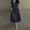 Blue, variant on Ayolanni Dresses for Women 2026 Elastic Waist Short Sleeve Crew Neck Solid Midi A-Line Dress Cotton Linen Daily Casual Modest Swing Sundress with Pockets Green L