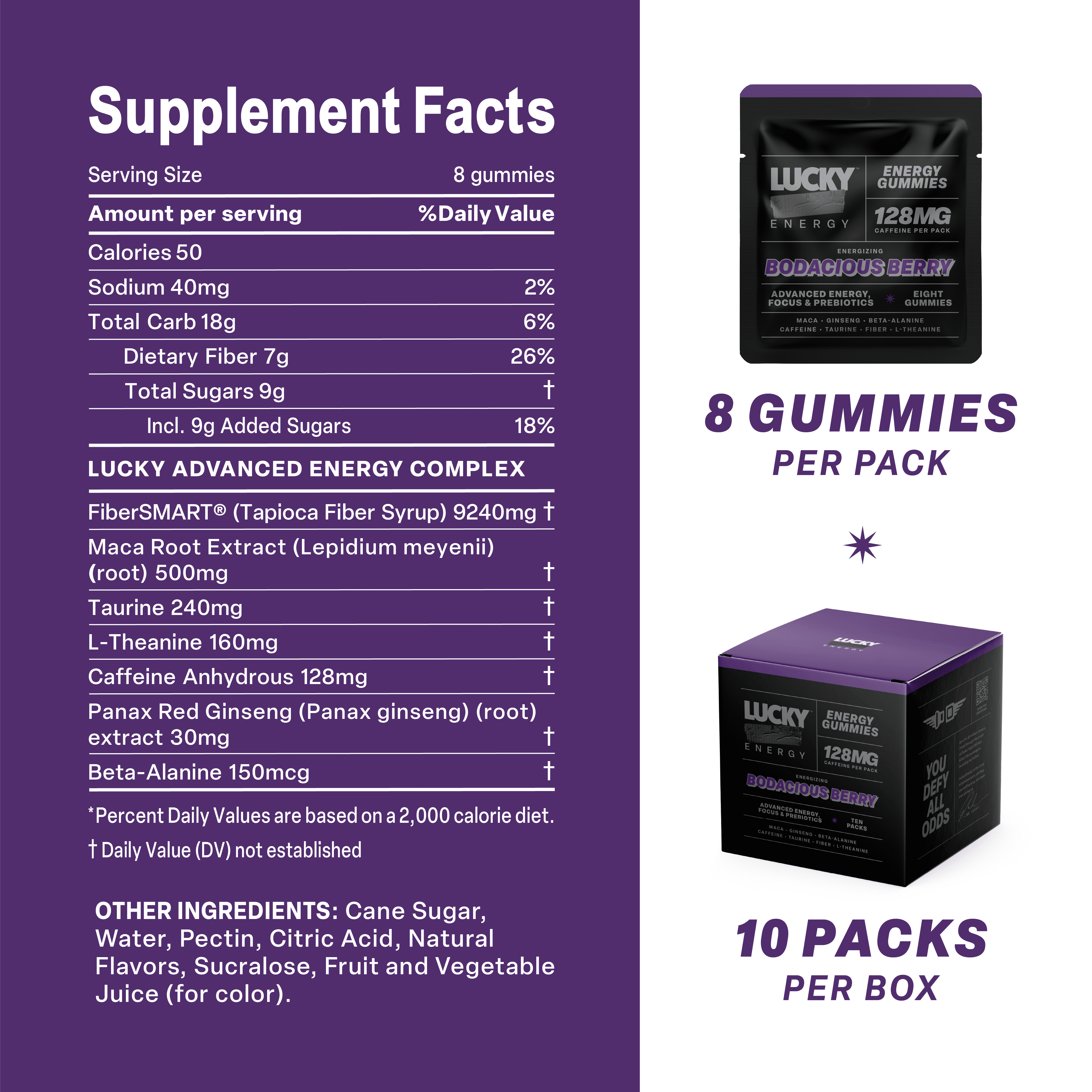 Lucky Energy Bodacious Berry 10 Pack Gummies