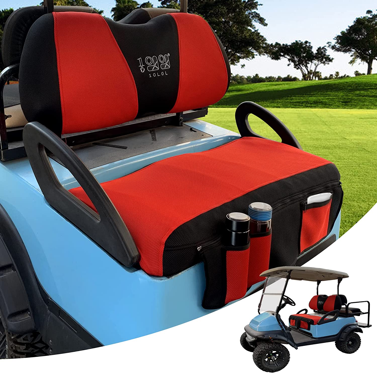 10L0L Upgrade Golf Cart Seat Cover Set Fit Club Car Yamaha Polyester