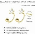 thumbnail image 6 of Solid 925 Sterling Silver Star Half Hoop Earrings Open Huggie Hoops for Women Teens CZ Star Hoop Earrings Ball Cuffs, 6 of 12