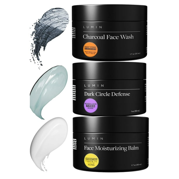 Kit de cuidado de la piel Lumin No Baggage Trio con limpiador facial e hidratante
