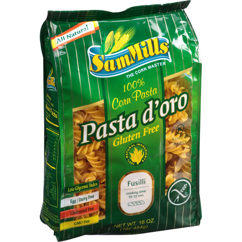 Sam Mills Pasta d'oro 100 Fusilli Corn Pasta, 16 oz, (Pack of 6