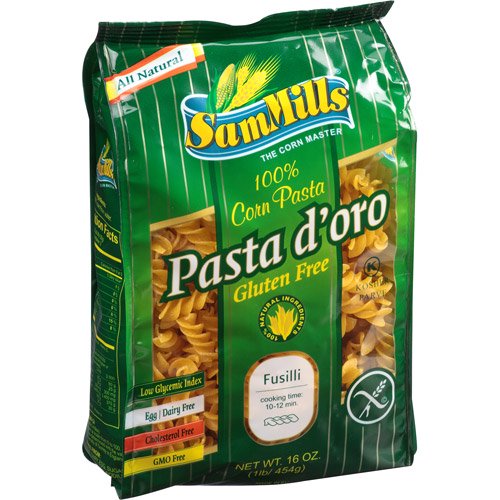 Sam Mills Pasta d'oro 100 Fusilli Corn Pasta, 16 oz, (Pack of 6