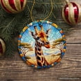 thumbnail image 5 of African Giraffe Stained Glass Style Ceramic Ornament, Safari Animals Christmas Gift and Decor, 5 of 6