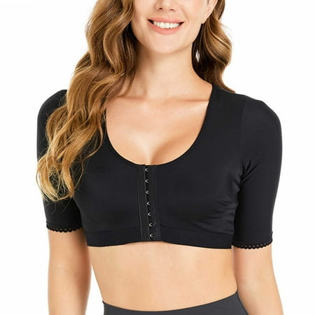 

Cathalem Waist Training Corsets for Women Custom Breast Shaper Front Closure Support Adjustable Bodysuit with Slits on The Side Underwear Black 3X-Large