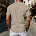 thumbnail image 6 of Men's Linen Shirts Short Sleeve Casual Button Down Shirt Solid Color Loose Fashion Top Lightweight Breathable Chest Pocket Mandarin Collar Summer Beach Outdoor Tops Clothing Trendy 2026, 6 of 7