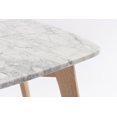 thumbnail image 5 of The Bianco Collection Cima 12" x 21" Rectangular Italian Carrara White Marble Table with Oak Legs, 5 of 5
