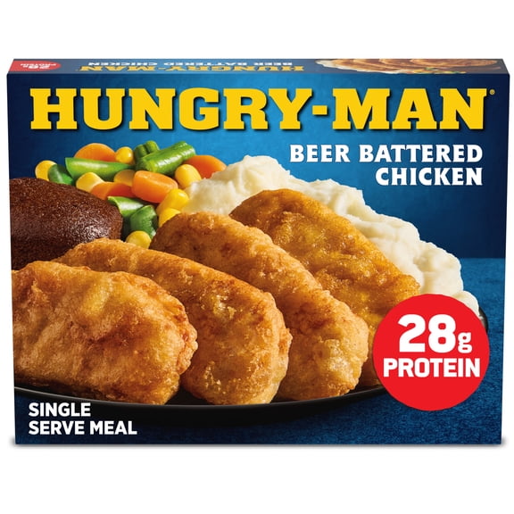 Hungry-Man Beer Battered Chicken, 28g of Protein, 5g of Fiber, Frozen Meal, 14.5 oz