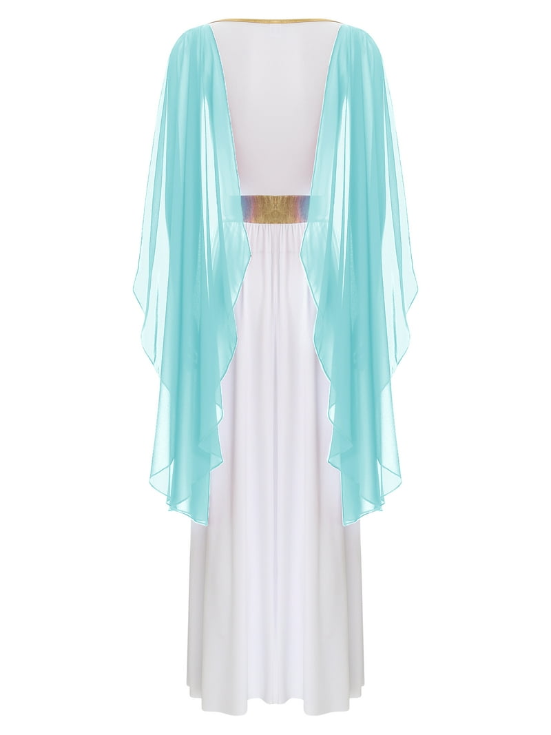 white christmas dresses Greek Goddess Style Bridal Gown with Floor Length Detachable Chiffon Sleeve - Alisse Bridal Off White / Lace main image 0