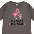 thumbnail image 4 of Inktastic Nana Loves Me Girl Flamingo Girls Long Sleeve Toddler T-Shirt, 4 of 5