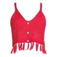 thumbnail image 5 of Madden NYC Juniors' Cropped Mixed Tank Top with Fringe, 5 of 5