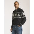 thumbnail image 4 of Chaps Men’s and Big Men’s Holiday Fair Isle Quarter Zip Sweater, Sizes S-2XL, 4 of 7