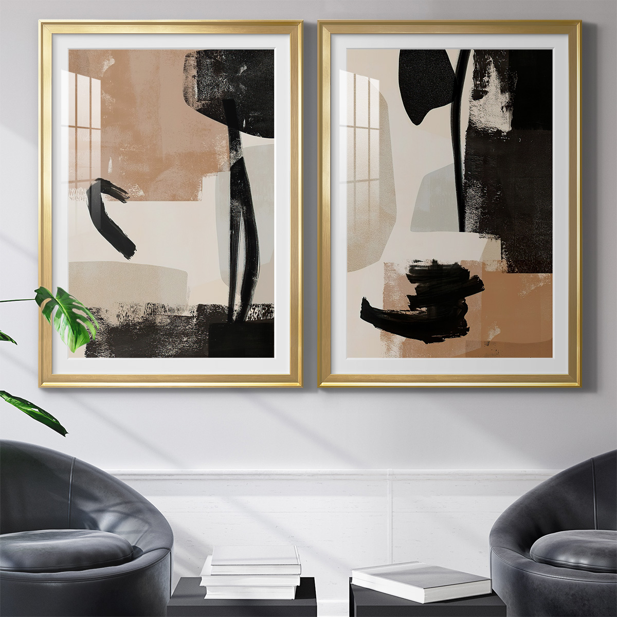Wexford Home Selective Arrangement III Premium Framed Print, 30.5" x 42.5" - Ready to Hang, Gold (Set of 2)