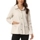 thumbnail image 1 of Chaquetas utilitarias para mujeres INSPIRE CHIC con cintura ajustable, bolsillos con solapa, chaquetas con cremallera y botón en color albaricoque, talla 2XL, 1 of 6
