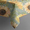 thumbnail image 4 of Green Sunflower Pattern Rectangle Tablecloth 60"x120",Waterproof Polyester Rectangle Table Cloth, Wipeable Spillproof Polyester Tablecloth for Dining, Camping, Indoor and Outdoor, 4 of 6