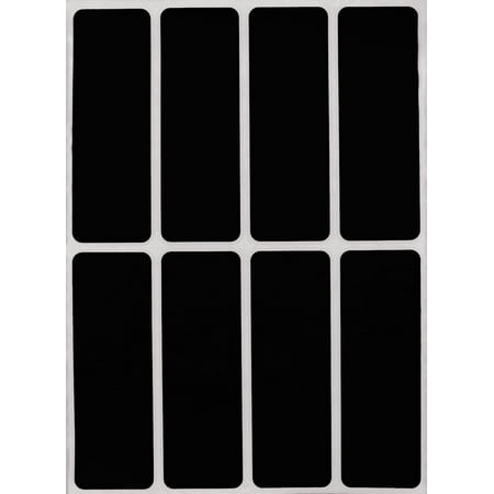 Rectangular Color coding labels 3 x 1 inches, Rectangle label in black name tags for kids - 40 pack by Royal