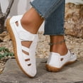 thumbnail image 5 of Hopeusnice Sandals for Women Thick-Soled Heel Breathable Trendy Pu Summer And Fall Shoes Soft Closed-Toe Sandals Non-Slip Women's Sandals Shoes for Beach Round Toe Outdoor Shoes White 36, 5 of 6